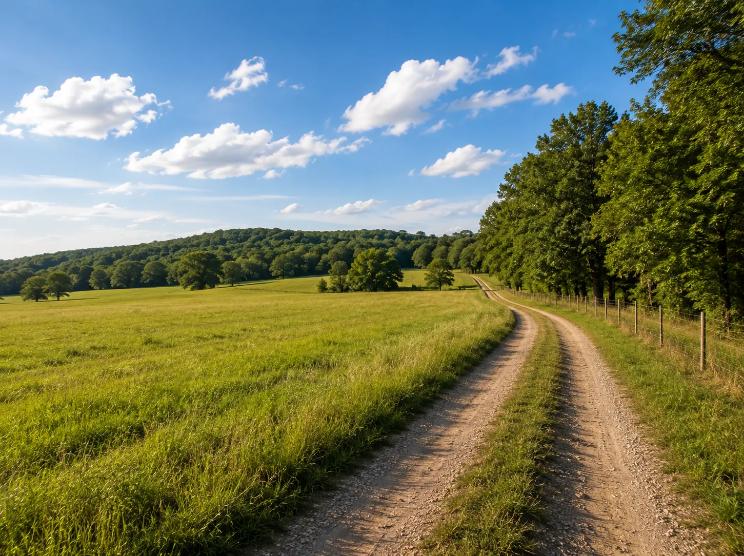 Vacant rural land with a dirt access road, the kind of property we buy for cash